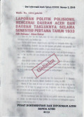 Laporan politik polisionil mengenai daerah Aceh dan daerah takluknya selama semester pertama tahun 1933