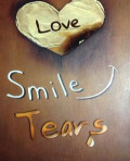 I love, smile, tears