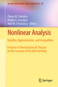 Nonlinear AnalysisStability, Approximation, and Inequalities /