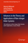 Advances in the Theory and Applications of Non-integer Order Systems5th Conference on Non-integer Order Calculus and Its Applications, Cracow, Poland /