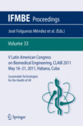 V Latin American Congress on Biomedical Engineering CLAIB 2011 May 16-21, 2011, Habana, CubaSustainable Technologies for the Health of All /