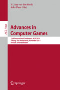 Advances in Computer Games13th International Conference, ACG 2011, Tilburg, The Netherlands, November 20-22, 2011, Revised Selected Papers /
