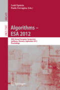 Algorithms – ESA 201220th Annual European Symposium, Ljubljana, Slovenia, September 10-12, 2012. Proceedings /