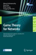 Game Theory for NetworksThird International ICST Conference, GameNets 2012, Vancouver, BC, Canada, May 24-26, 2012, Revised Selected Papers /