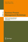 Business Process Management WorkshopsBPM 2012 International Workshops, Tallinn, Estonia, September 3, 2012. Revised Papers /
