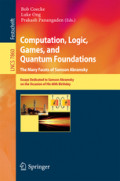 Computation, Logic, Games, and Quantum Foundations. The Many Facets of Samson AbramskyEssays Dedicated to Samson Abramsky on the Occasion of His 60th Birthday /