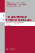 The Semantic Web: Semantics and Big Data10th International Conference, ESWC 2013, Montpellier, France, May 26-30, 2013. Proceedings /