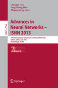 Advances in Neural Networks – ISNN 201310th International Symposium on Neural Networks, Dalian, China, July 4-6, 2013, Proceedings, Part II /